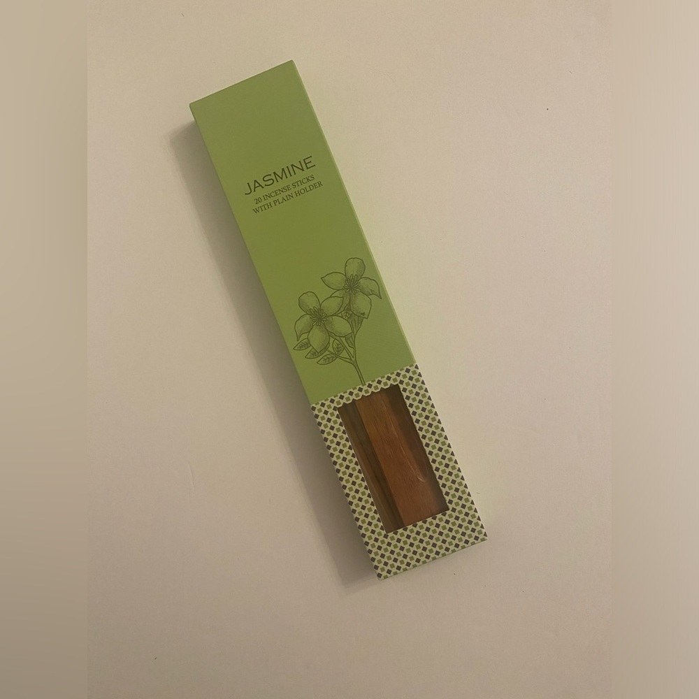 NWT Jasmine Incense Set Wooden Tray Holder & Scented Aromatherapy Sticks New